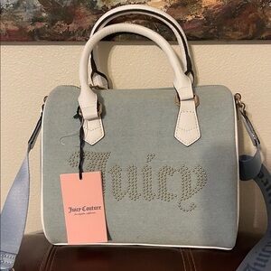 Juicy Couture Blue and White Crossbody Bag